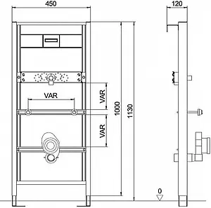 Инсталляция для писсуара Aquanika 10.711.450.00.00, 2