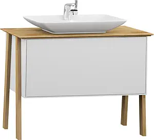Тумба-умывальник напольная ISVEA Eleganza 110 белый ультраглянец/дуб 21LGS301111I+10SY50065SV, 1