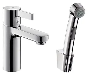 Смеситель для раковины с гигиеническим душем Hansgrohe Metris S 100 хром 31160000 Смеситель для раковины с гигиеническим душем Hansgrohe Metris S 100 хром 31160000, 1