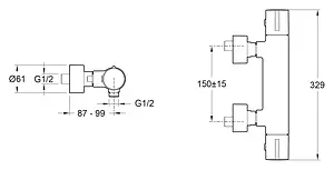 Термостат для душа Jacob Delafon Toobi хром E8991-CP, 2