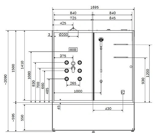 Душевой бокс 1700x850мм Am.Pm Sense W75B-170S085WTA