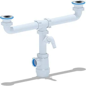 Сифон бутылочный для двойной мойки Ани Пласт Грот A3500, 1