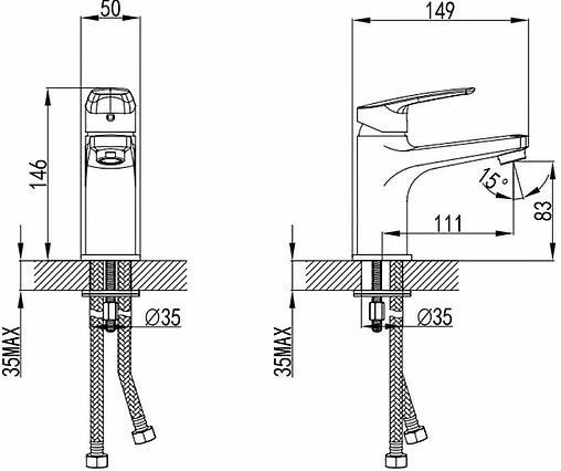 Смеситель для раковины Milardo Niagara хром NIASB00M01