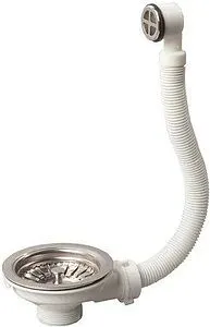 Выпуск с корзиной для мойки с круглым переливом Wirquin хром 30717336 Выпуск с корзиной для мойки с круглым переливом Wirquin хром 30717336, 1