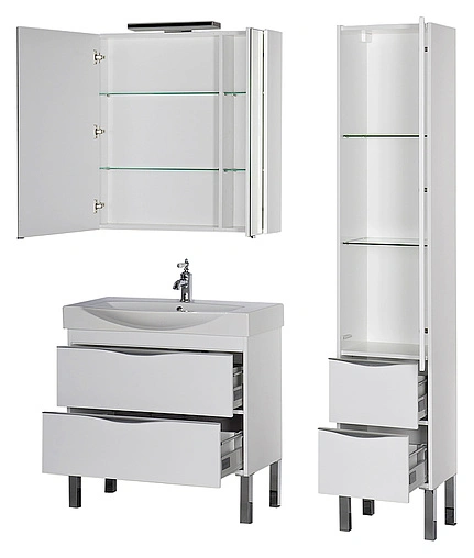 Шкаф-зеркало Aquanet Франка 85 L белый 00183045