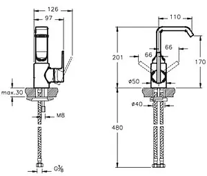 Смеситель для раковины VitrA Suit U хром A42467EXP Смеситель для раковины VitrA Suit U хром A42467EXP, 2