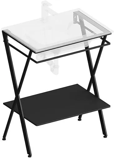 Консоль с умывальником напольная Kerama Marazzi Piano Next 65 чёрный PIA.N.65\BLK+PI.wb.65