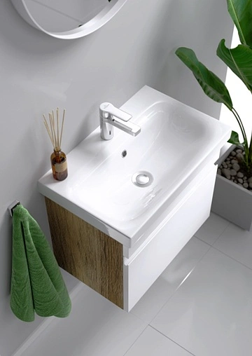 Тумба под умывальник подвесная Aqwella Smart 60 белый/дуб балтийский SRT0106DB