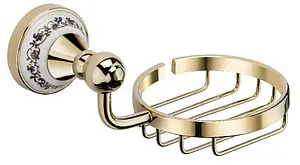 Мыльница Fixsen Bogema gold золото/белый с рисунком FX-78509G, 1