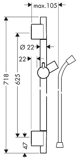 Душевая штанга Hansgrohe Unica'S Puro 65 полированное золото 28632990