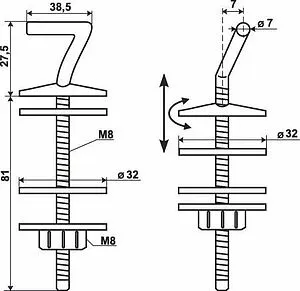 Крепления для сидения унитаза Wirquin  белый 10981440 Крепления для сидения унитаза Wirquin  белый 10981440, 2