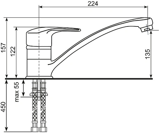 Смеситель для кухни Ulgran песочный U-004-302