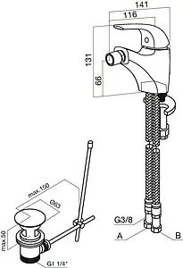 Смеситель для биде AM.PM Sense хром F7583132, 2