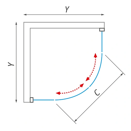 Душевое ограждение 1000x1000мм прозрачное стекло Roltechnik Ambient Line AMR2N/1000 624-1000000-00-02