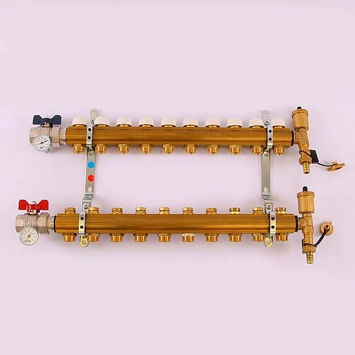 Группа коллекторная без расходомеров 10 отводов 1&quot;в/в x ¾&quot;ек Tiemme 3870036