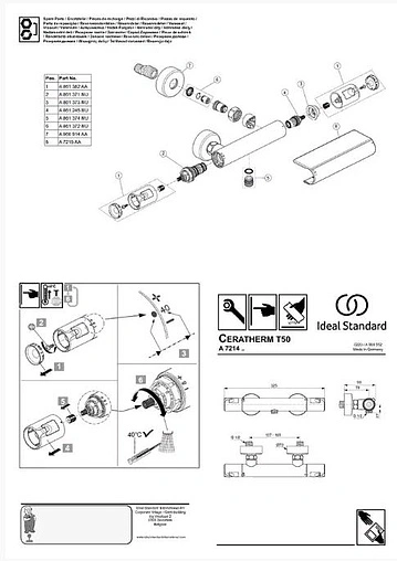 Термостат для душа Ideal Standard Ceratherm T50 хром A7214AA