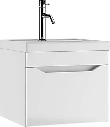 Тумба-умывальник подвесной Айсберг Ева 50 белый DA5912T+4670142930556