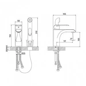 Смеситель для раковины с гигиеническим душем IDDIS Calipso белый/хром CALSB00i08 Смеситель для раковины с гигиеническим душем IDDIS Calipso белый/хром CALSB00i08, 2