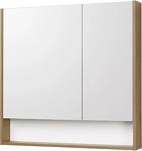 Шкаф-зеркало Aquaton Сканди 90 белый/дуб рустикальный 1A252302SDZ90, 1