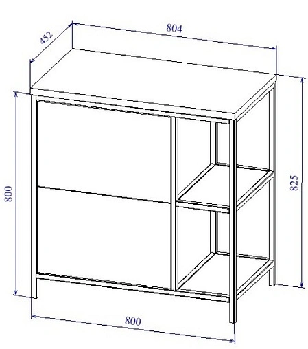 Тумба под умывальник напольная Cersanit Bosquet 80 дуб 63012