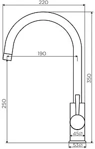Смеситель для кухни Dorff Logic нержавеющая сталь D3000000, 2