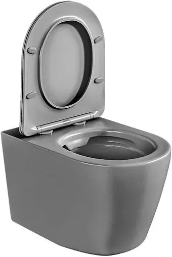 Унитаз подвесной безободковый Hansmann keramik Round Grey серый матовый УНИ0021