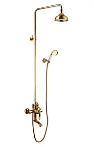 Душевая система со смесителем для ванны Lemark Brava золото/белый LM4762G Душевая система со смесителем для ванны Lemark Brava золото/белый LM4762G, 1