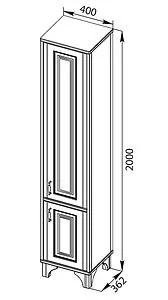 Шкаф-пенал напольный Aquanet Валенса чёрный/серебро 180300 Шкаф-пенал напольный Aquanet Валенса чёрный/серебро 180300, 2