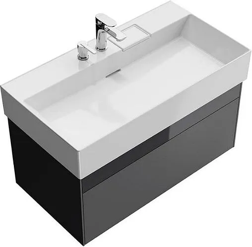 Тумба под умывальник подвесная Kerama Marazzi Logica 90 стальной серый LOG.90.2\ST