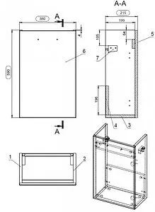 Тумба-умывальник подвесная Cersanit Lara 40 орех 63420+, 2