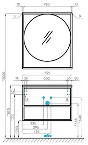 Зеркало Aquaton Лофт Фабрик 80 дуб эндгрейн 1A242602LTDU0 Зеркало Aquaton Лофт Фабрик 80 дуб эндгрейн 1A242602LTDU0, 2