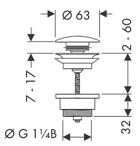 Выпуск автоматический для раковины Hansgrohe шлифованный чёрный хром 50100340 Выпуск автоматический для раковины Hansgrohe шлифованный чёрный хром 50100340, 2