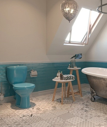 Унитаз-компакт Santeri Виктория голубой 1.P301.6.S06.00B.F