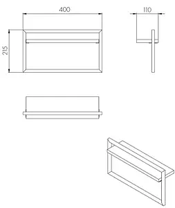 Полотенцедержатель Aquaton Лофт Урбан чёрный/дуб орегон 1A255403LQX50, 2