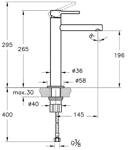 Смеситель для раковины VitrA Origin чёрный матовый A4255736