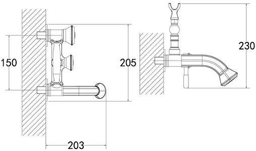 Смеситель для ванны Lemark Jasmine чёрная бронза LM6612ORB