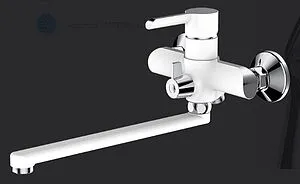 Смеситель для ванны с длинным изливом Osgard Ionic White белый/хром 92223, 3