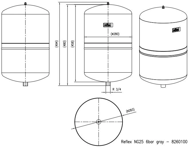 Расширительный бак Reflex NG 25л 6 бар 8260100