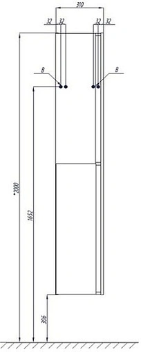 Шкаф-пенал подвесной Aquaton Рене 30 белый/грецкий орех 1A222003NRC80