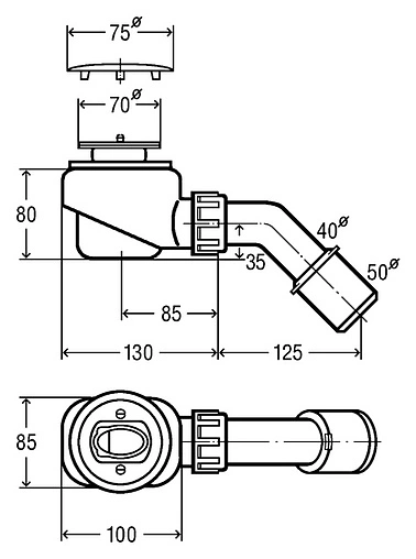 Сифон для душевого поддона Viega Domoplex 6928EX хром 364755