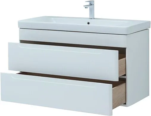 Тумба-умывальник подвесная Aquanet София 105 белый глянец 00274116+11105-KL