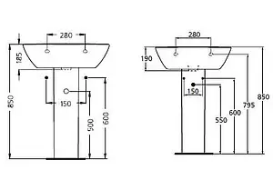 Пьедестал Ideal Standard Oceane белый W306201 Пьедестал Ideal Standard Oceane белый W306201, 2