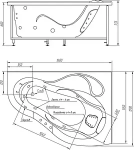Ванна акриловая BellRado Марго 170x120 L BR7011022-00(L), 2