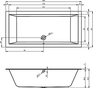 Ванна акриловая Riho LUGO VELVET 190x90 B136001105, 3