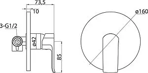 Смеситель для душа скрытого монтажа BelBagno Disco хром DIS-BDM-CRM, 2