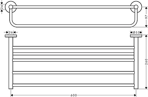 Полка для полотенец Hansgrohe Logis Universal хром 41720000