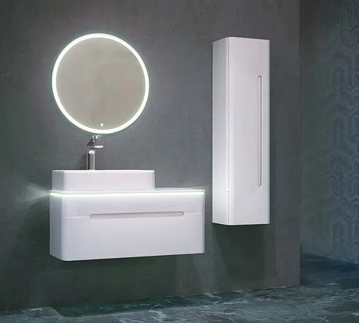 Тумба под умывальник подвесная Jorno Shine 90 белый Shi.01.90/P/W Тумба под умывальник подвесная Jorno Shine 90 белый Shi.01.90/P/W