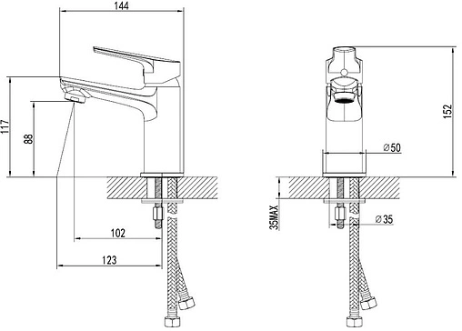 Смеситель для раковины SMARTsant Рокет хром SM323506AA