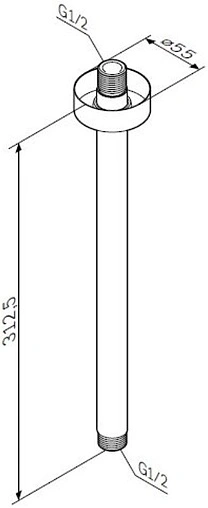 Держатель верхнего душа на потолок Am.Pm хром F0500601
