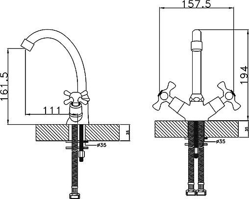 Смеситель для раковины Rossinka хром H02-62 Смеситель для раковины Rossinka хром H02-62